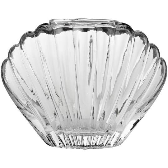 Vase muschelförmig klares Glas - H: 14 cm