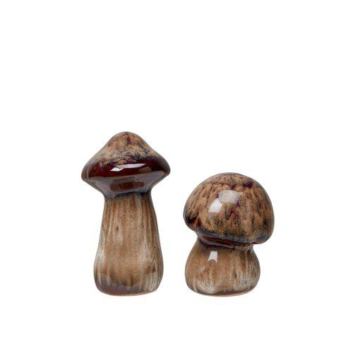 Pilze Keramik, Svampar braun meliert - Setpreis
