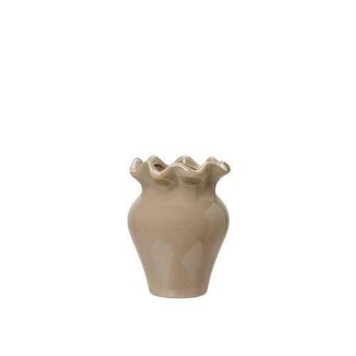 Vase EVELINA, beige - H: 10 cm