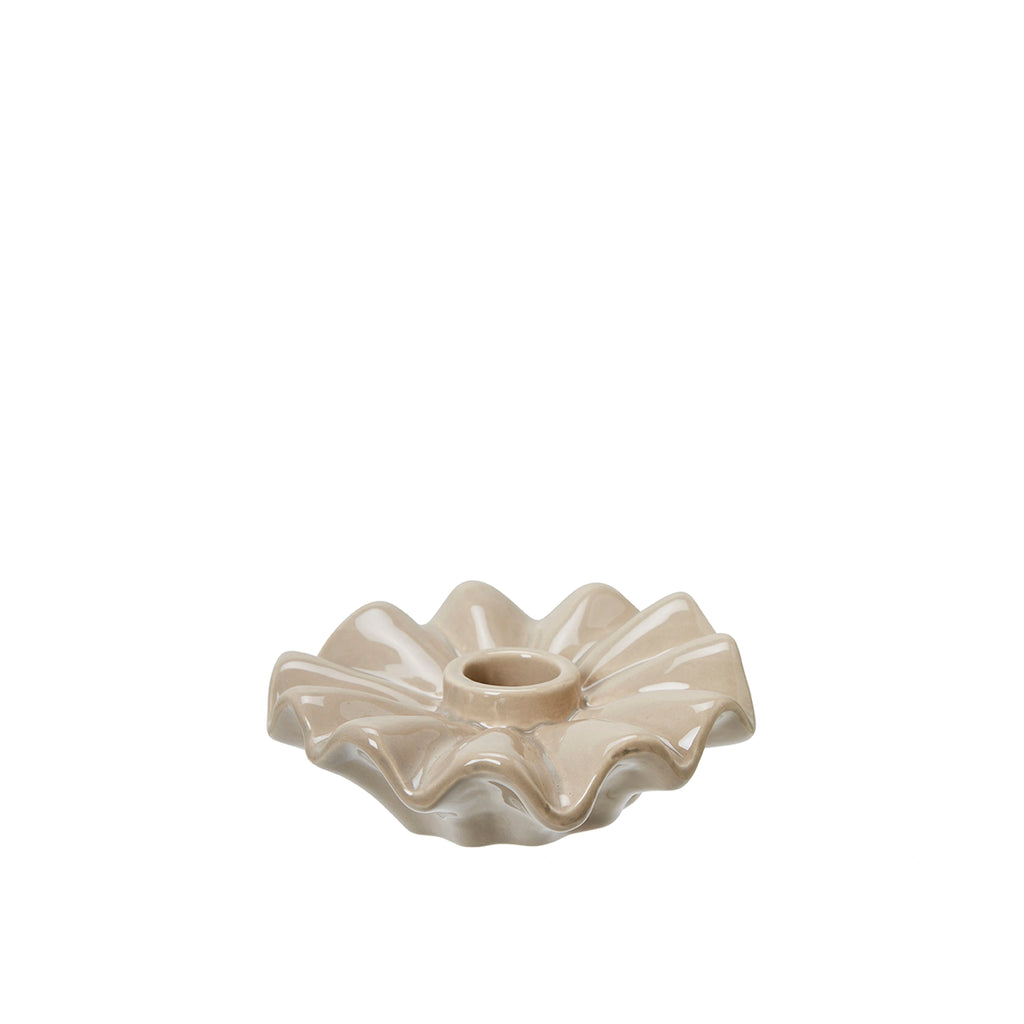 Kerzenhalter EVELINA Wellenform - beige