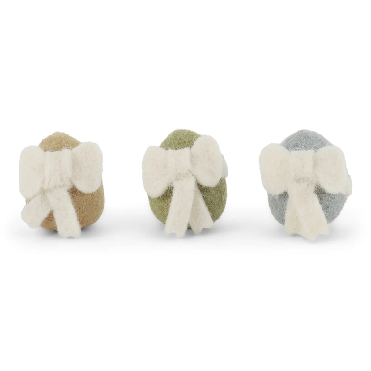 Osterei aus Filz/ Filz-Eier Pastell mit Schleife - 3er Set