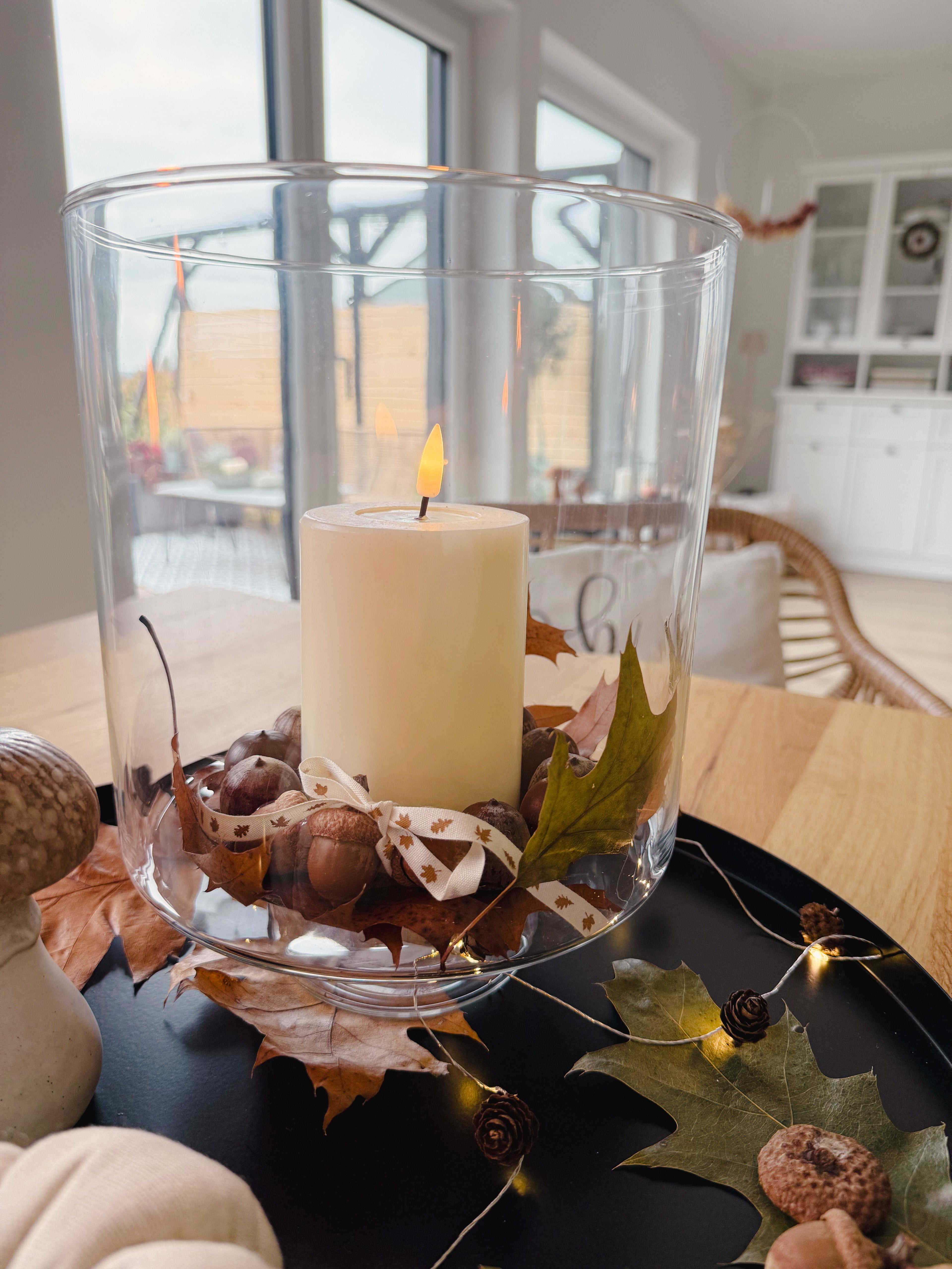 Vase mit Fuß, Glas - 25 cm