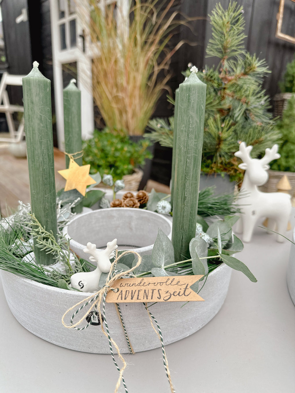 Kerzenständer für Stabkerzen, HD The Ring, Grau - 26 cm