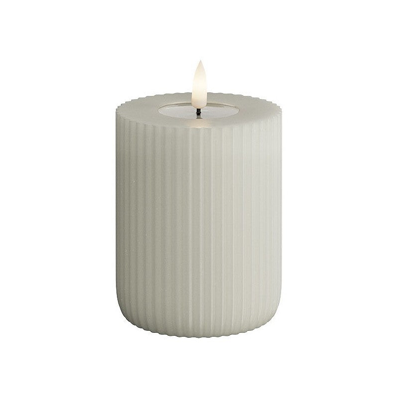 LED Shape gerillte Kerze, Sand Deluxe Homeart - Ø8 X H 10 cm