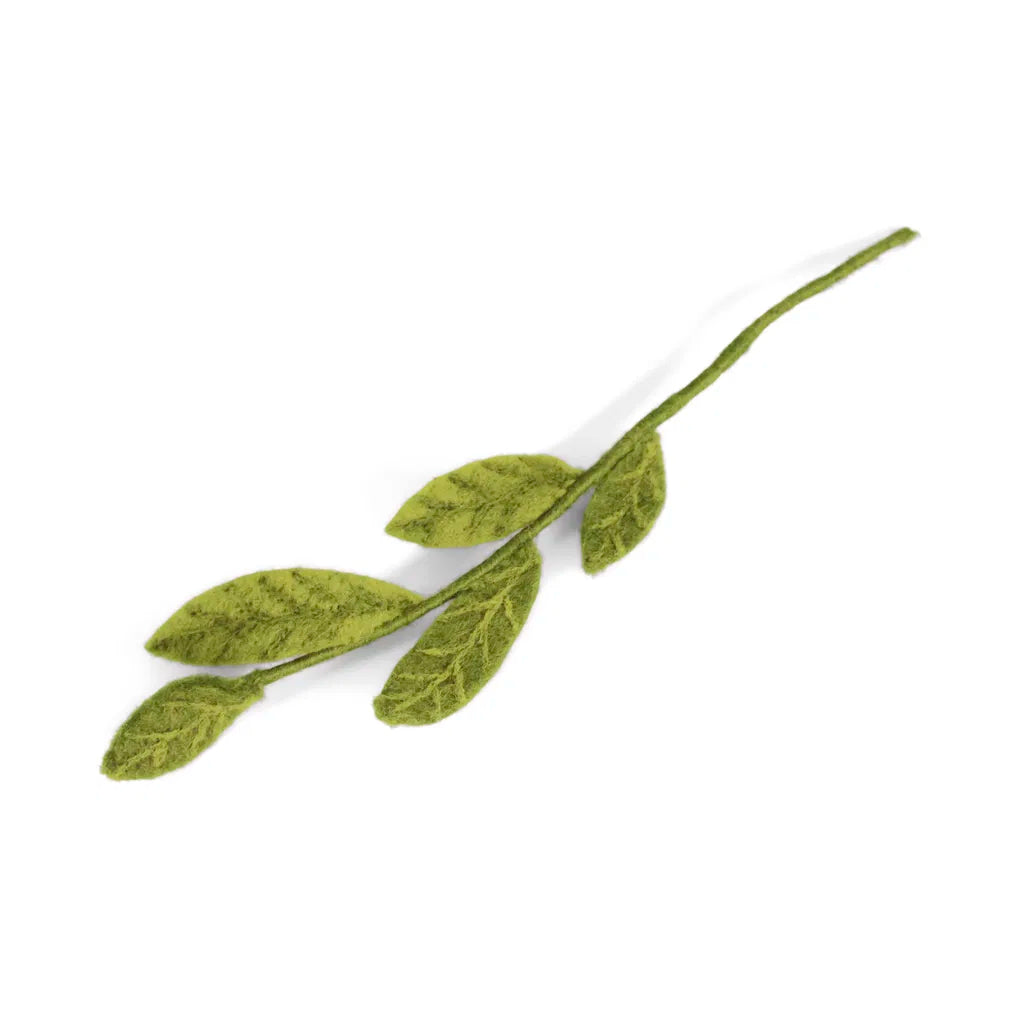 Zweig mit grünen Blättern/ Filzblätter - 36 cm
