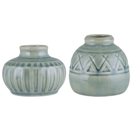 Vase Designs Lea unebene Glasur hellblau krakelierte Oberfläche - Designauswahl