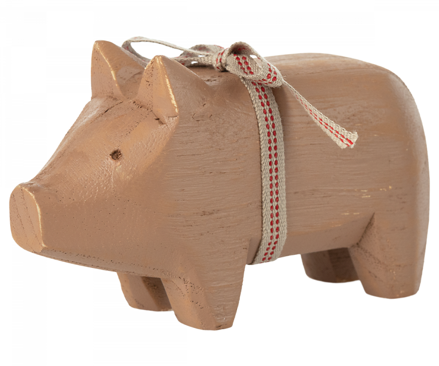 Holzschwein, klein - altrosa oder rot