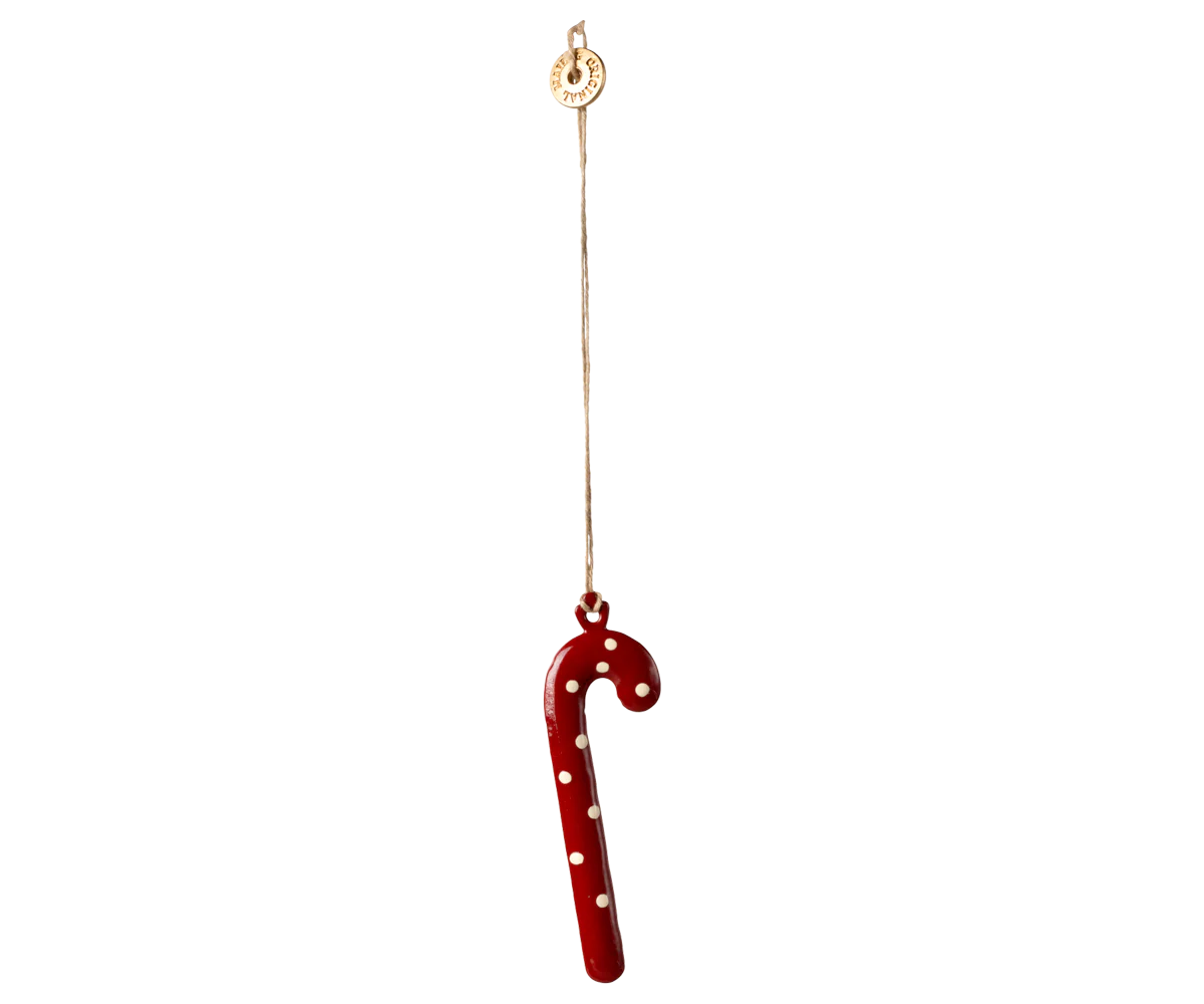 Anhänger Metallornament, Zuckerstange - Punkte
