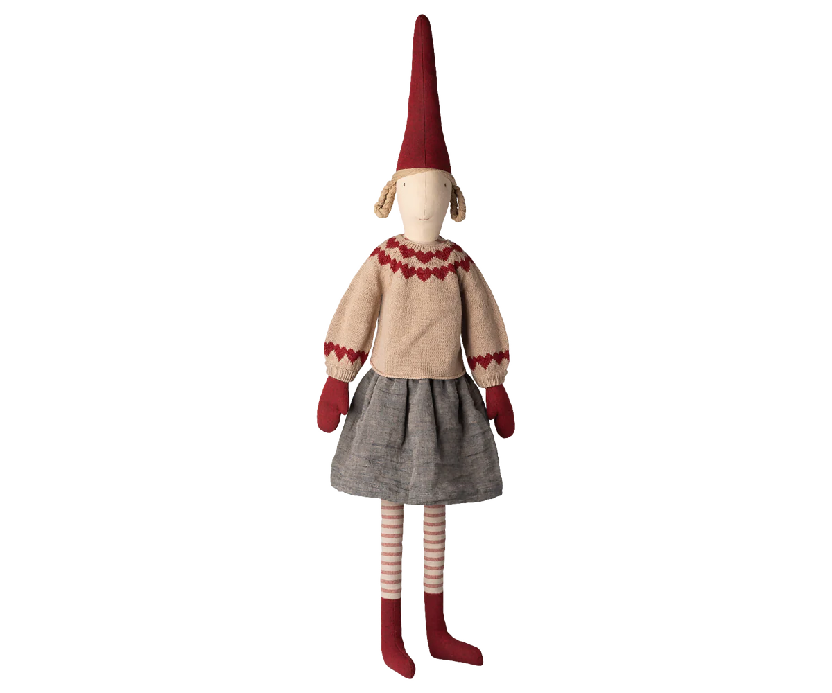 Wichtel Maxi Pixy, Größe 6 - Mädchen Strickpullover mit Herzen - 106 cm