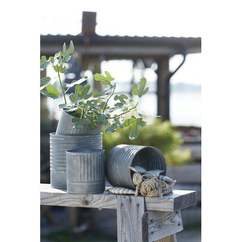 Blumentopf/ Pflanztopf Amira, Metall Grey Zink - 3 verschiedene Größen