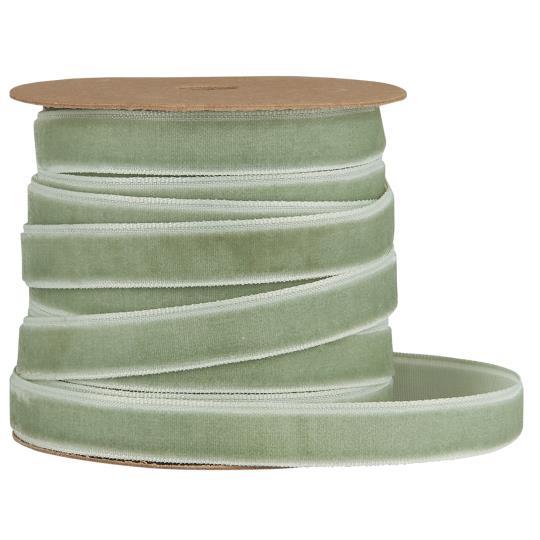Geschenkband/ Samtband/ Veloursband staubig grün - 10 m