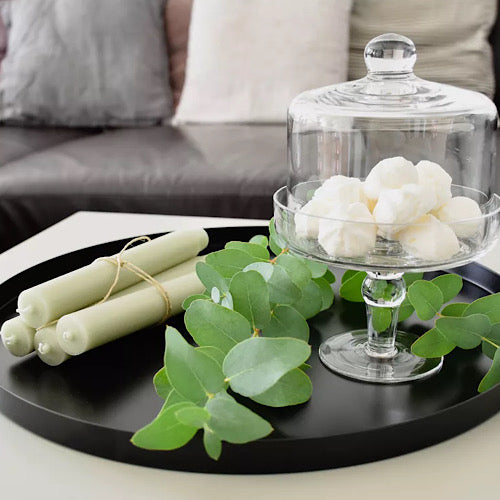 Dekotablett Metall, matt schwarz - Ø 40cm