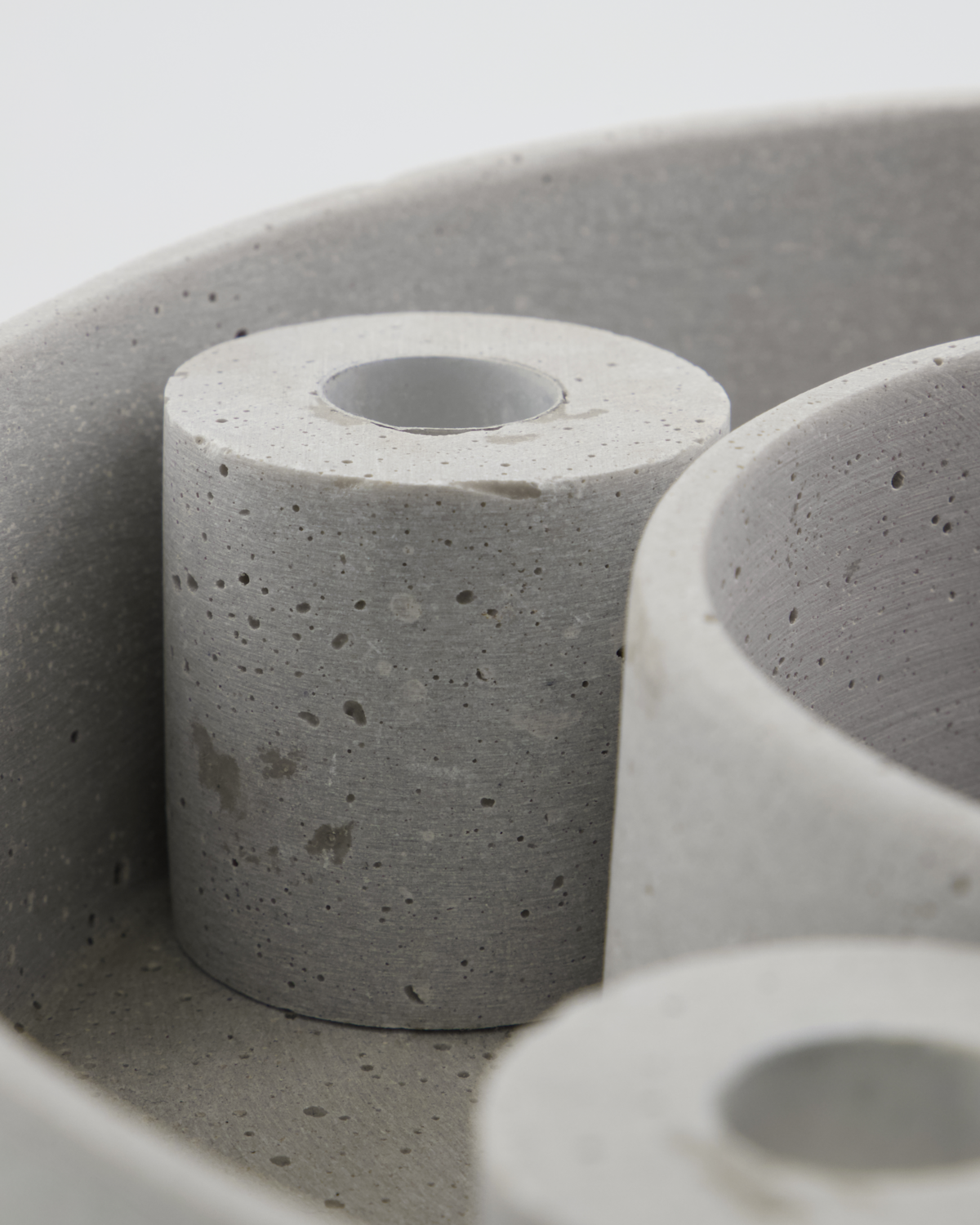 Kerzenständer für Stabkerzen, HD The Ring, Grau - 26 cm