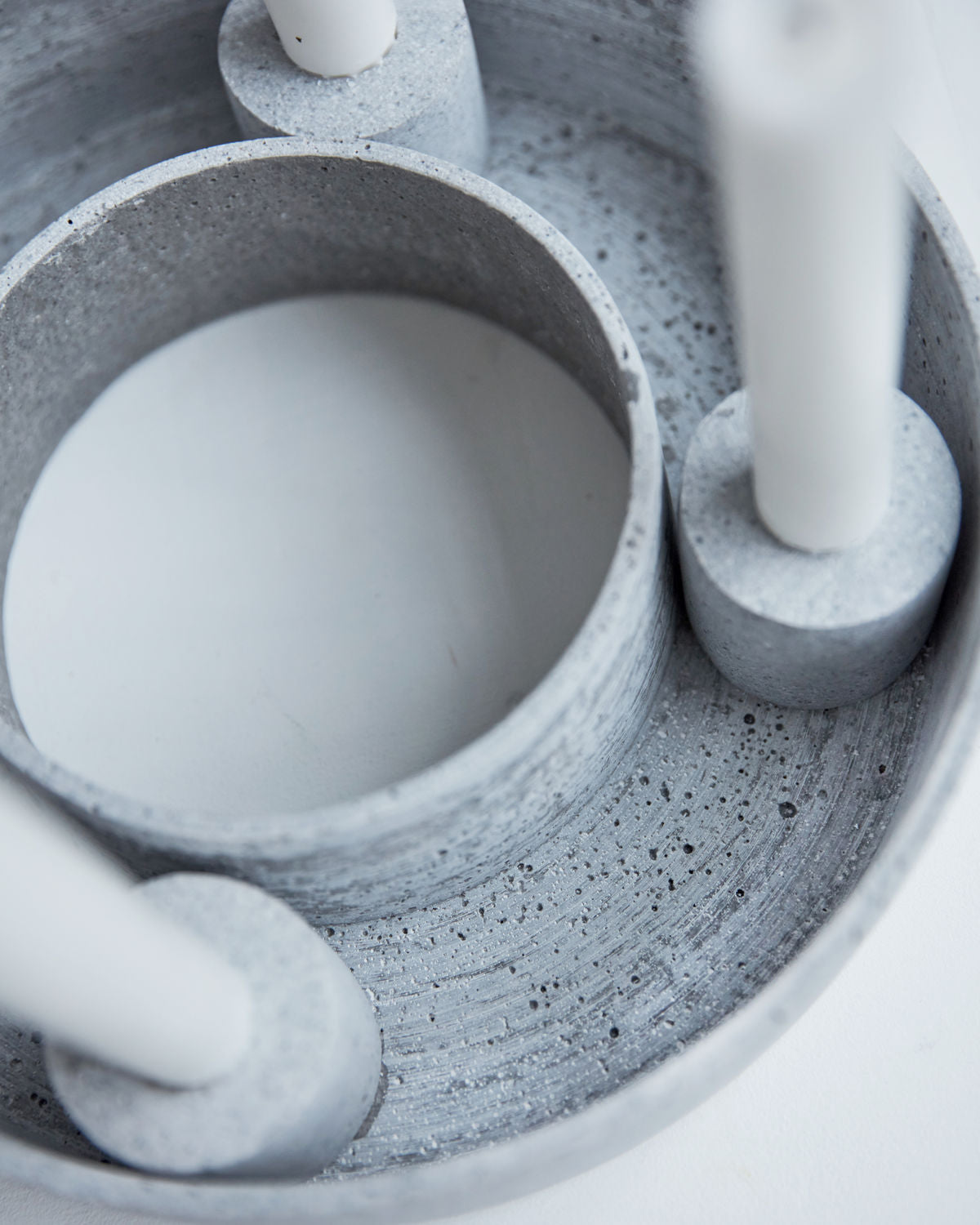 Kerzenständer für Stabkerzen, HD The Ring, Grau - 26 cm