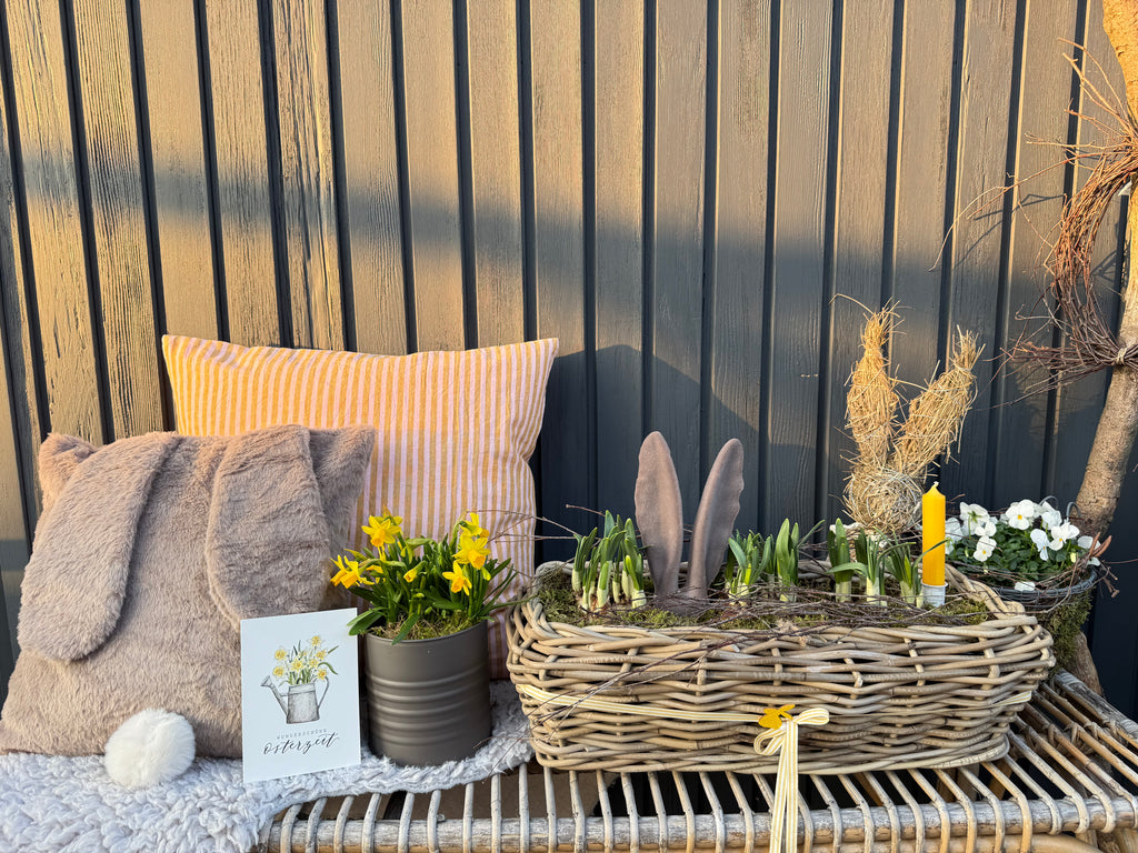 Hasenohren am Stab, Hasenohren groß 19,5 cm - Taupe