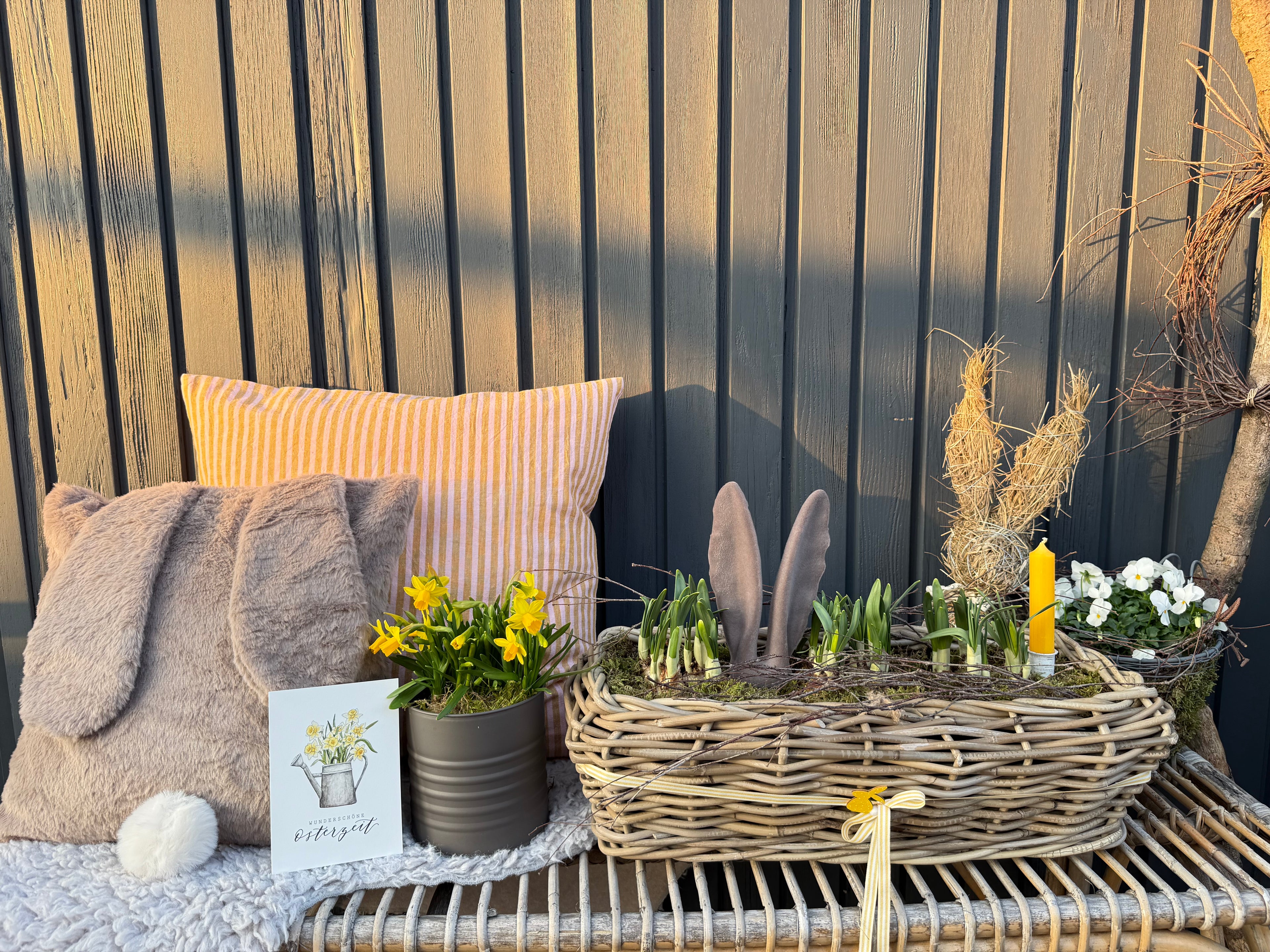 Hasenohren am Stab, Hasenohren groß 19,5 cm - Taupe