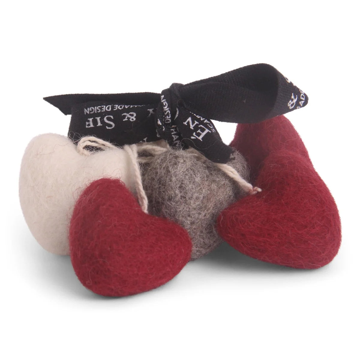 Mini Filz Herzen Anhänger - 6er Set