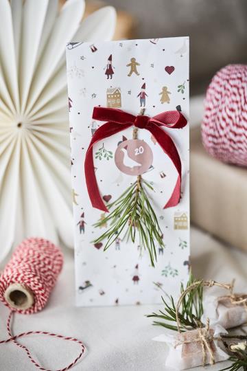 XL Rolle Garn rot/weiss 400 m - Geschenkband