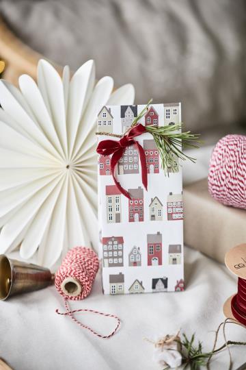 XL Rolle Garn rot/weiss 400 m - Geschenkband