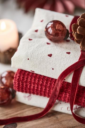 Geschenkband/ Veloursband bordeaux - 10 m