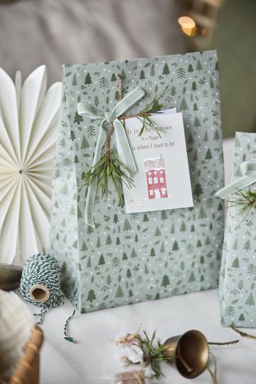 Geschenkband/ Samtband/ Veloursband staubig grün - 10 m