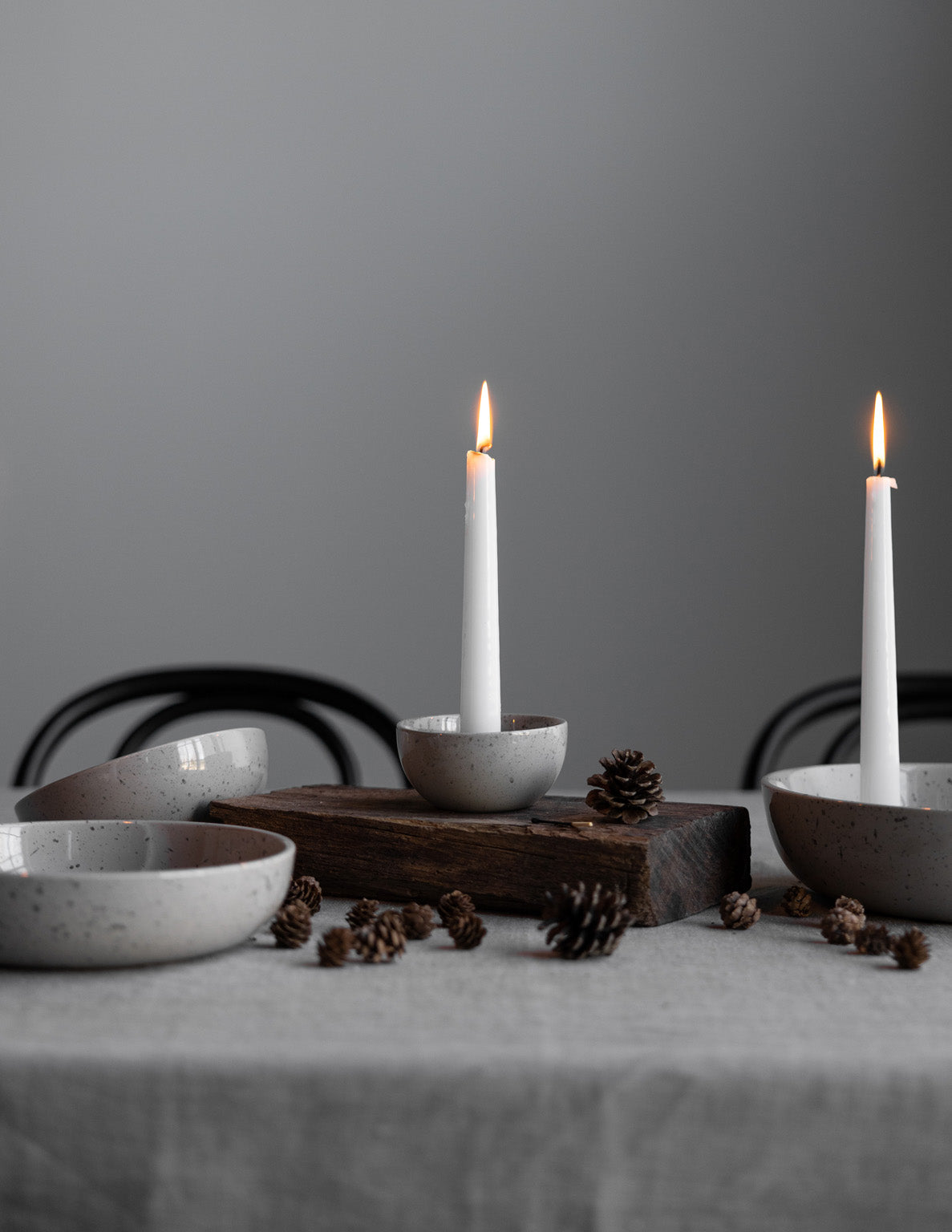 Kerzenhalter Lidatorp Mini - natur/ gesprenkelt