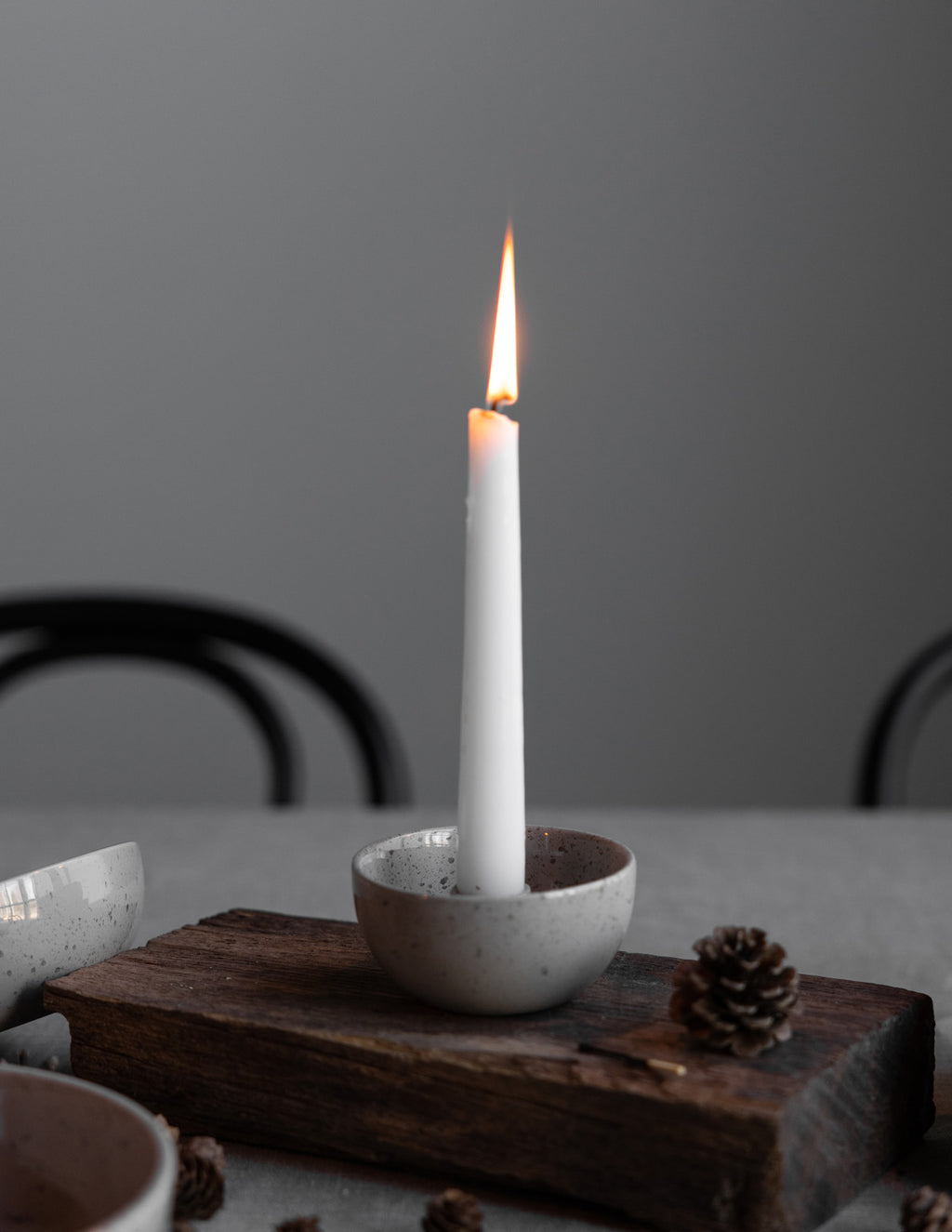 Kerzenhalter Lidatorp Mini - natur/ gesprenkelt