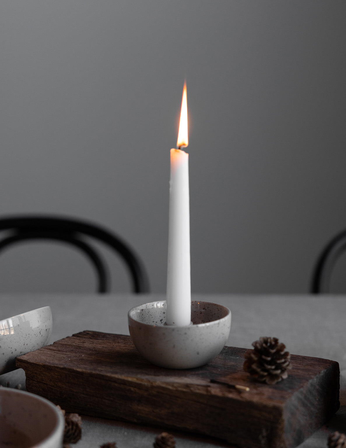 Kerzenhalter Lidatorp Mini - natur/ gesprenkelt