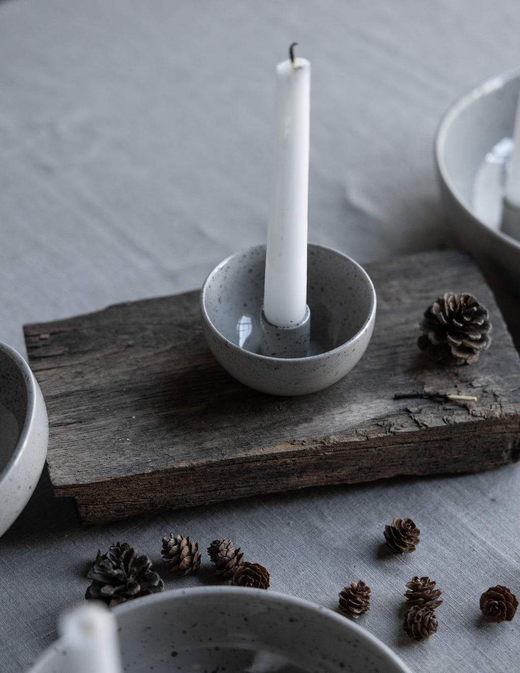 Kerzenhalter Lidatorp Mini - natur/ gesprenkelt