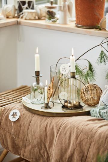 Kerzenhalter für Stabkerze, Sarah - Messing