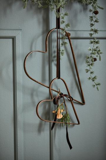 Herz Stella, flaches Metall, messingfarben - 20 cm