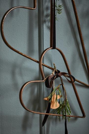 Herz Stella, flaches Metall, messingfarben - 20 cm