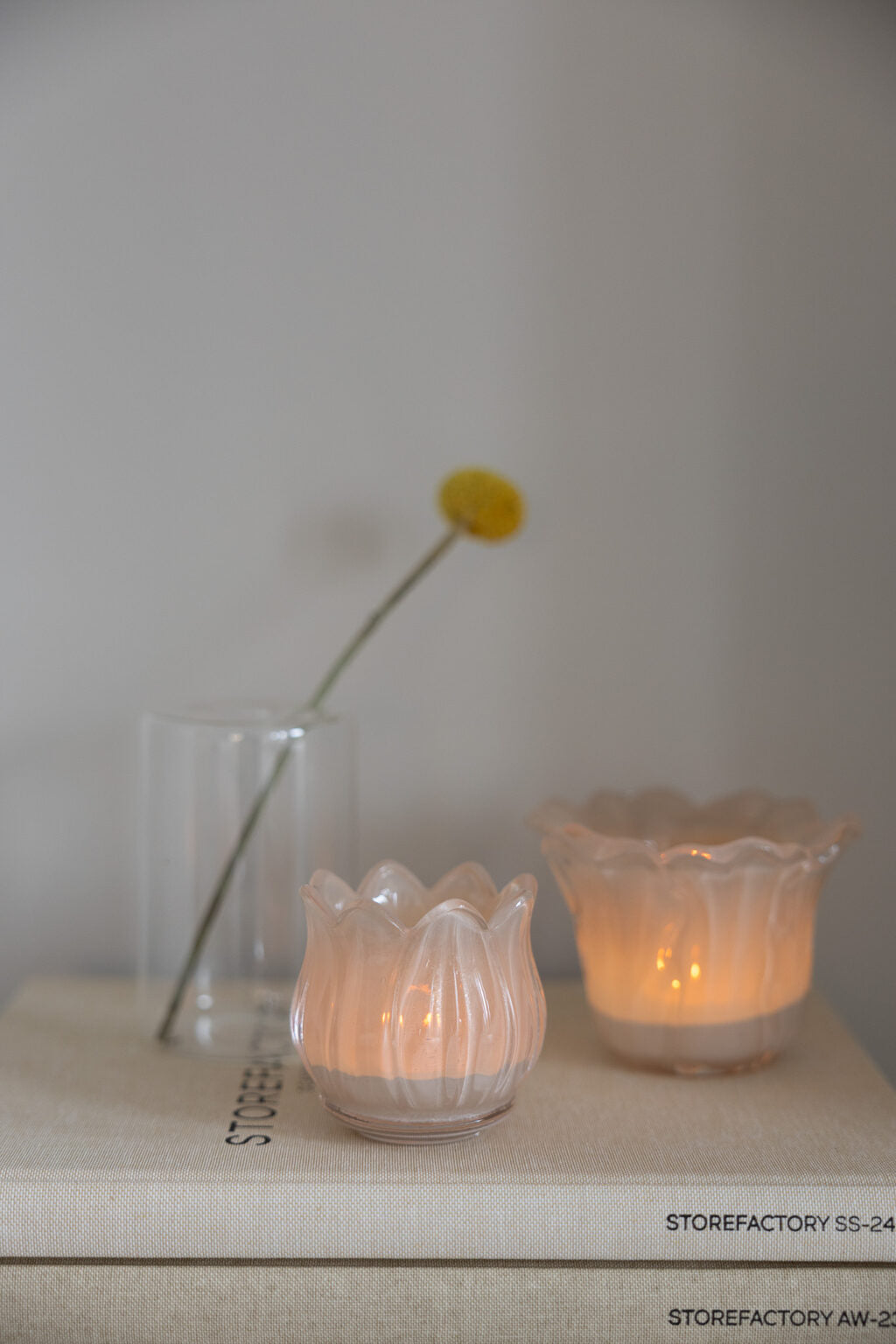 Windlicht/ Teelichthalter Ljunga - beige