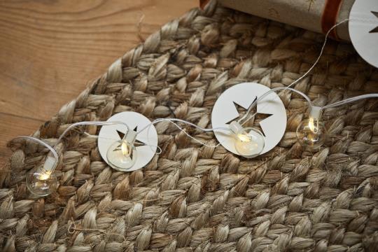 Girlande/ Band mit 9 Sternen verschiedene Größen, Papier - 1,25 m