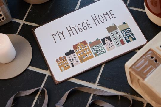 Metallschild My Hygge Home