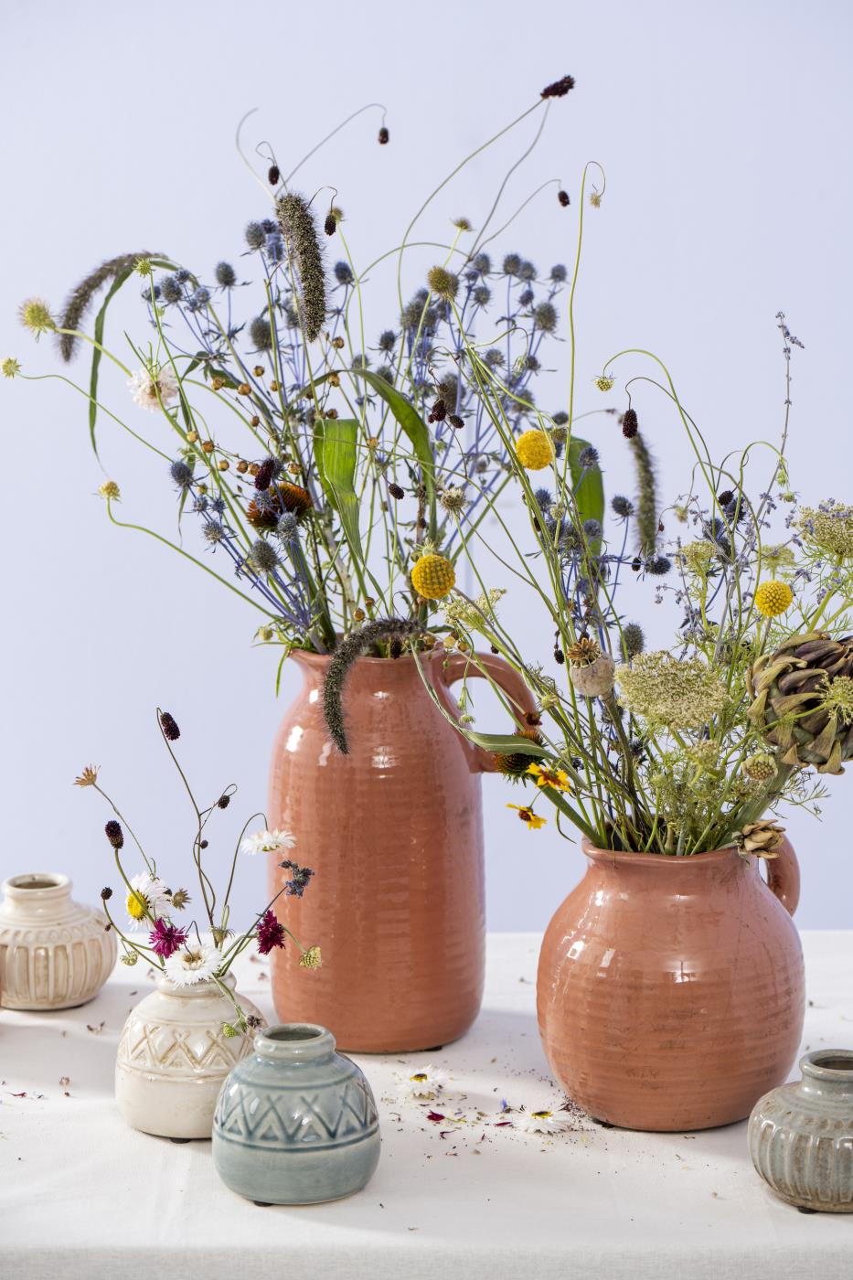 Vase Designs Lea unebene Glasur hellblau krakelierte Oberfläche - Designauswahl