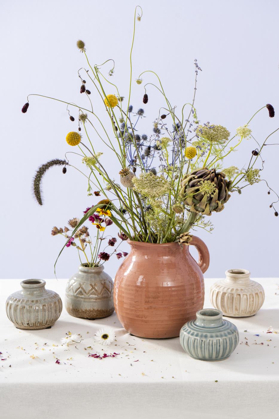 Vase Designs Lea unebene Glasur hellblau krakelierte Oberfläche - Designauswahl