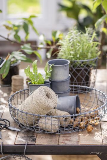 Korb Set/ Topfset Drahtkörbe, 2tlg. - Zink