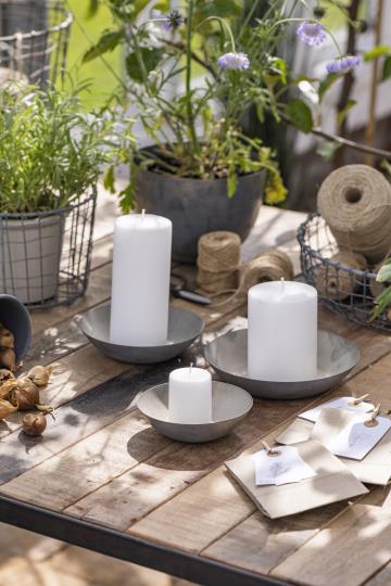 Kerzentablett/ Untersetzer konischer Innenboden, Ø: 10 cm - Zink