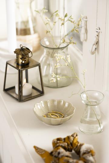 Laterne Blumen, konisch - messingfarben