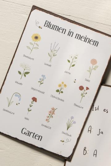 Metallschild "Blumen in meinem Garten"