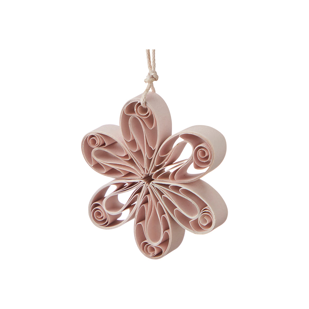 2 tlg. Set Anhänger Blume und Schmetterling, Papier - rosa