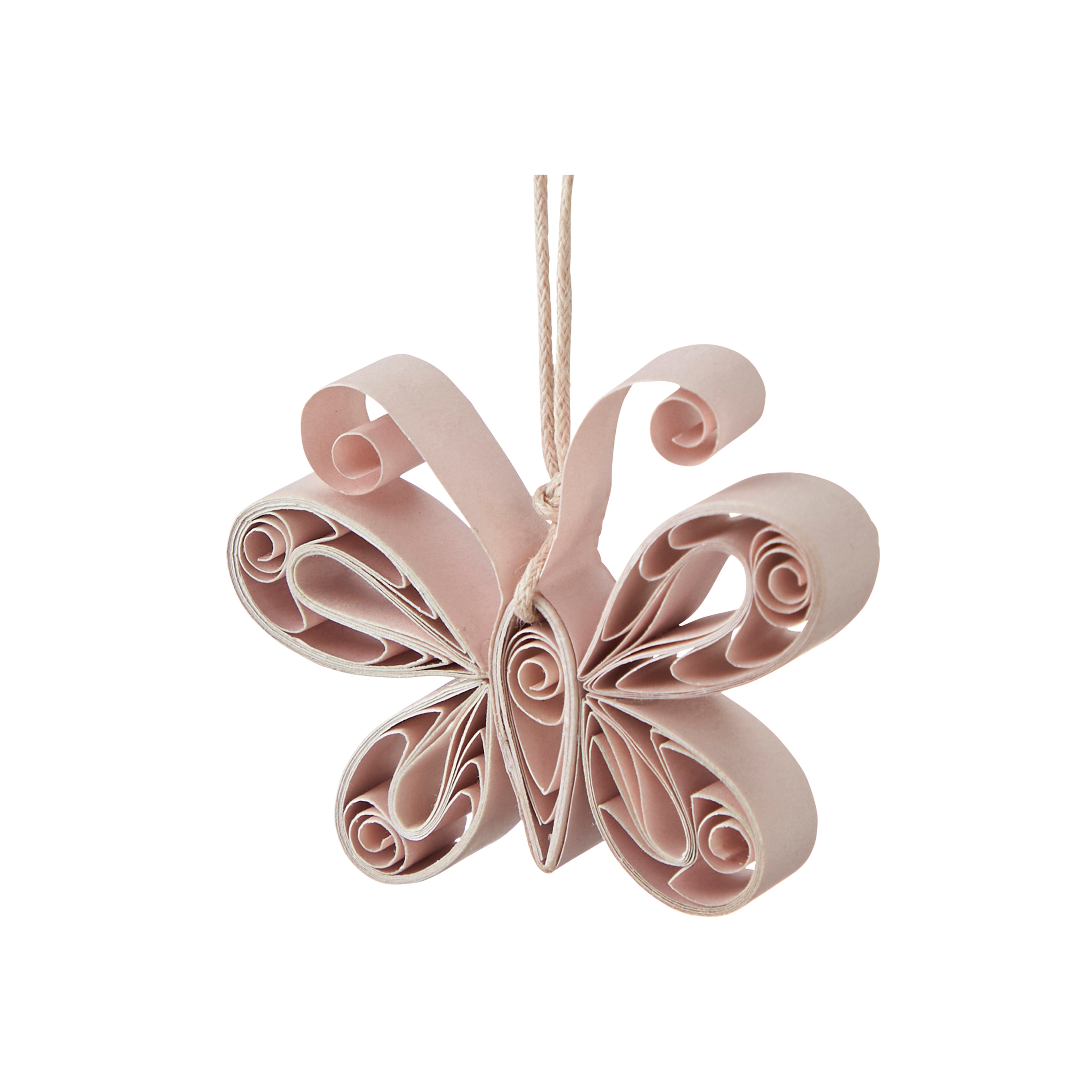 2 tlg. Set Anhänger Blume und Schmetterling, Papier - rosa