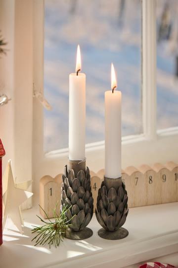 Kerzenhalter Zapfen, Zink für Ø: 2,2 cm Kerze - H: 7,0 cm