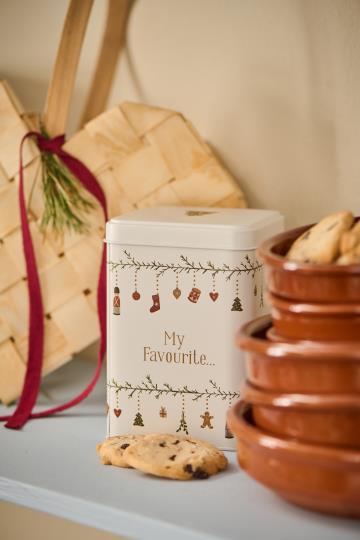 Plätzchendose/ Gebäckdose My Favourite mit Girlande My Nostalgic Christmas viereckig