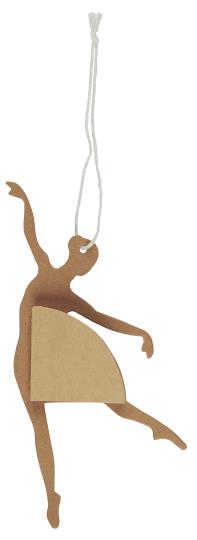 Scherenschnitt Ballerina in Tanzposition, Papier - natur