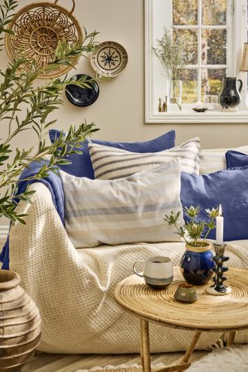 Plaid/ Decke creme mit Waffelmuster - 130x160 cm