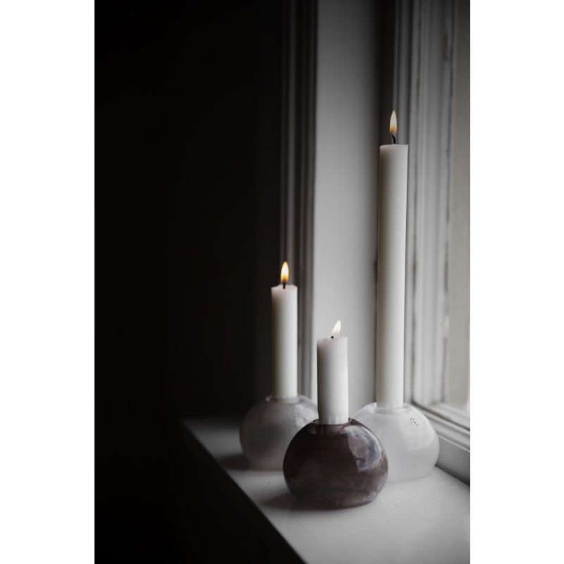 ERNST Kugel-Kerzenhalter/ Vase Glas, weiß  - klein