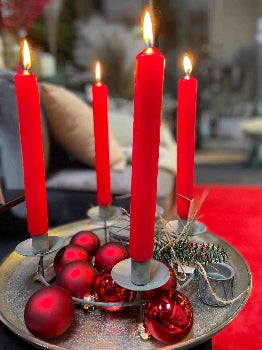 Adventskranz/ Kranz mit Spießen für 4 Kerzen, Metall Zink - 31 cm