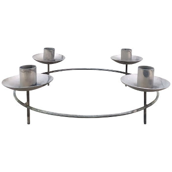 Adventskranz/ Kranz mit Spießen für 4 Kerzen, Metall Zink - 31 cm